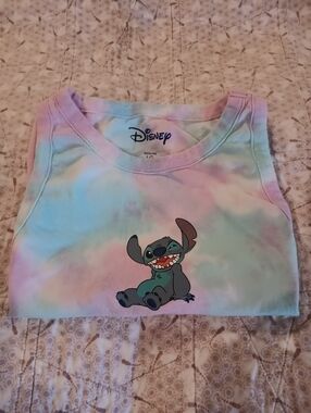 Disney Girls' Stitch Pastel Tie-Dye Tank Top - Pink, Blue, Mint